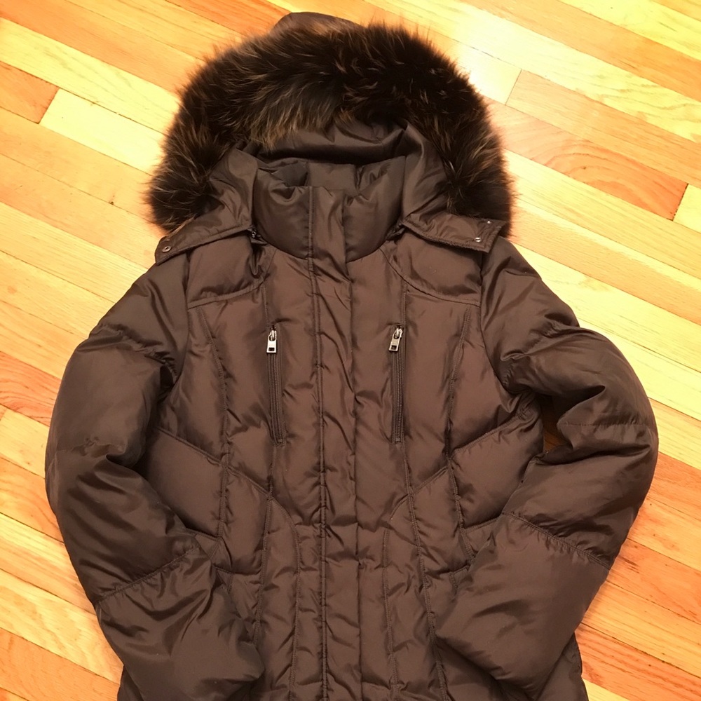Andrew Marc down coat with removable hood sz small